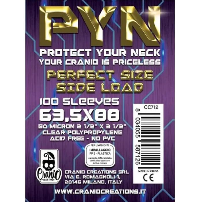 PYN: 100 Sleeves (Size 63,5 x 88 mm) Perfect Size - Side Load