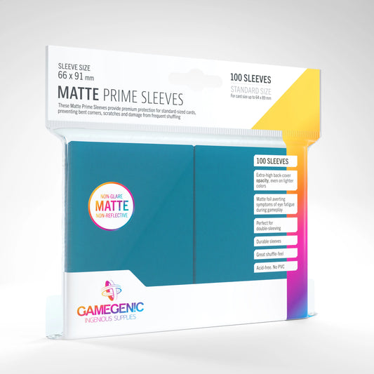 Gamegenic: 100 Blue Matte Prime Sleeves (Size 66 x 91 mm)