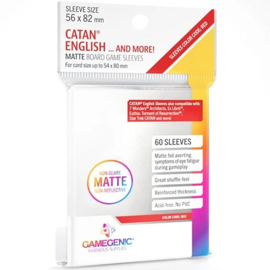 Gamegenic: 60 Sleeves (Size 56 x 82 mm) Catan English...And More Matte Board Game