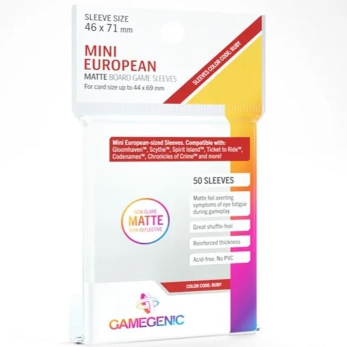 Gamegenic: 50 Sleeves (Size 46 x 71 mm) Mini European Matte Board Game