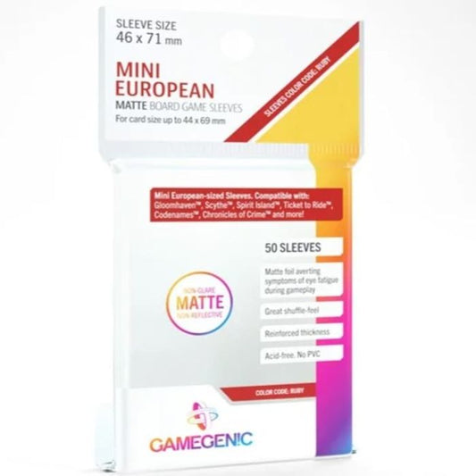 Gamegenic: 50 Sleeves (Size 46 x 71 mm) Mini European Matte Board Game